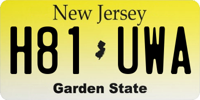 NJ license plate H81UWA