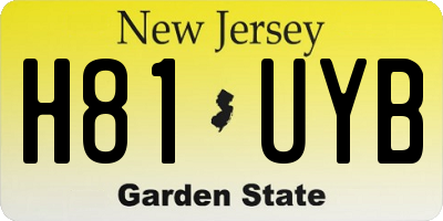NJ license plate H81UYB