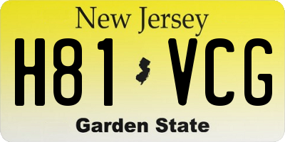 NJ license plate H81VCG