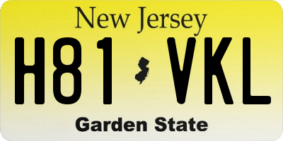 NJ license plate H81VKL