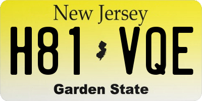 NJ license plate H81VQE