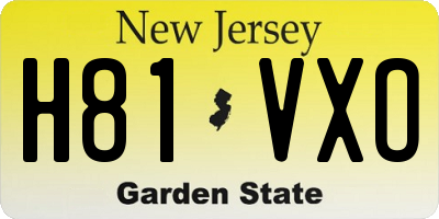 NJ license plate H81VXO