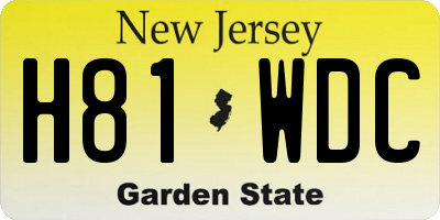 NJ license plate H81WDC