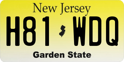 NJ license plate H81WDQ