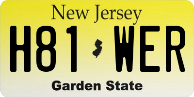 NJ license plate H81WER