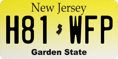 NJ license plate H81WFP