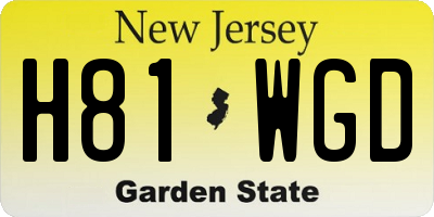 NJ license plate H81WGD