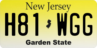NJ license plate H81WGG