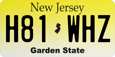 NJ license plate H81WHZ