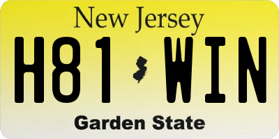 NJ license plate H81WIN