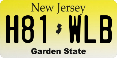 NJ license plate H81WLB