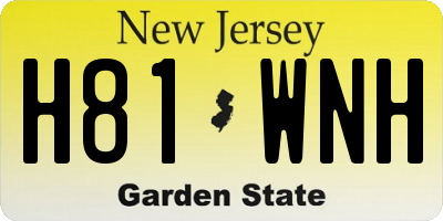 NJ license plate H81WNH
