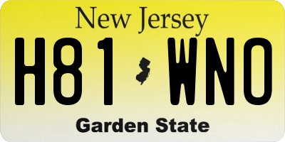 NJ license plate H81WNO