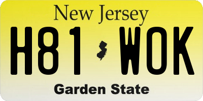 NJ license plate H81WOK