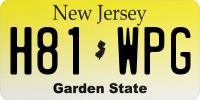 NJ license plate H81WPG
