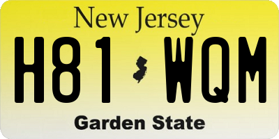 NJ license plate H81WQM