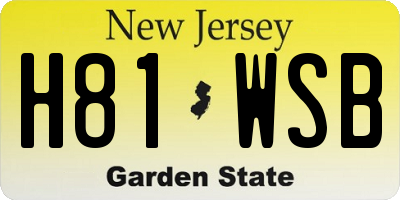 NJ license plate H81WSB