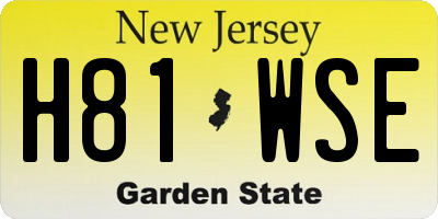 NJ license plate H81WSE