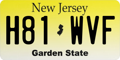 NJ license plate H81WVF