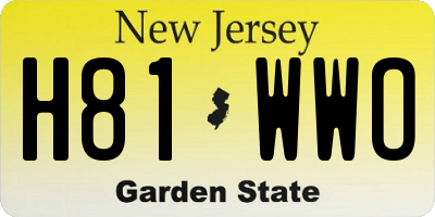 NJ license plate H81WWO