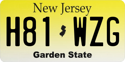 NJ license plate H81WZG