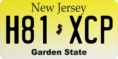 NJ license plate H81XCP