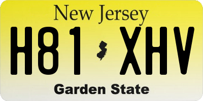 NJ license plate H81XHV
