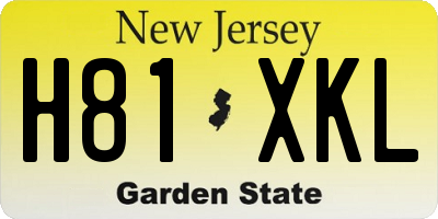 NJ license plate H81XKL