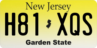 NJ license plate H81XQS