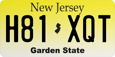 NJ license plate H81XQT