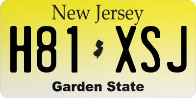 NJ license plate H81XSJ