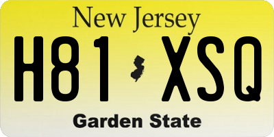 NJ license plate H81XSQ