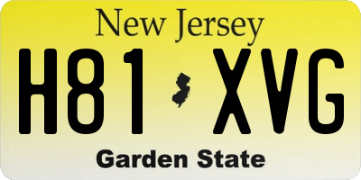 NJ license plate H81XVG