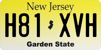 NJ license plate H81XVH