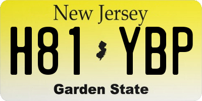 NJ license plate H81YBP