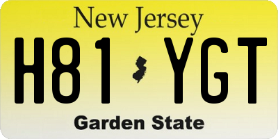 NJ license plate H81YGT