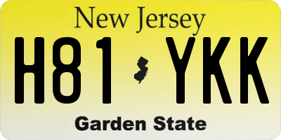 NJ license plate H81YKK