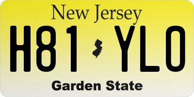 NJ license plate H81YLO