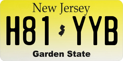 NJ license plate H81YYB