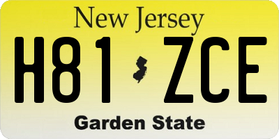 NJ license plate H81ZCE
