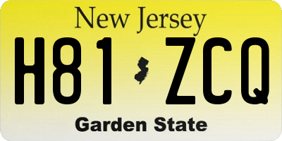 NJ license plate H81ZCQ