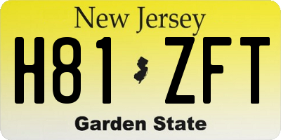 NJ license plate H81ZFT