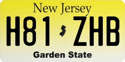 NJ license plate H81ZHB