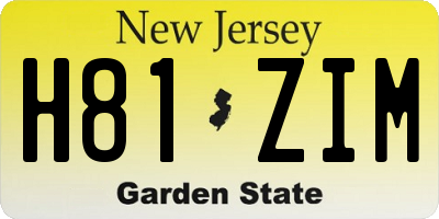 NJ license plate H81ZIM