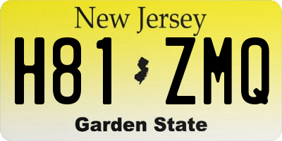 NJ license plate H81ZMQ