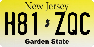 NJ license plate H81ZQC