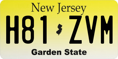 NJ license plate H81ZVM