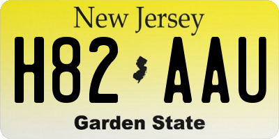 NJ license plate H82AAU