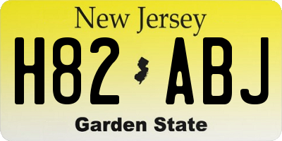 NJ license plate H82ABJ