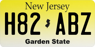 NJ license plate H82ABZ